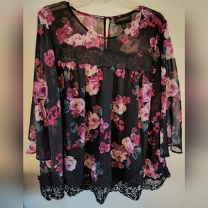 Lane Bryant Floral Blouse